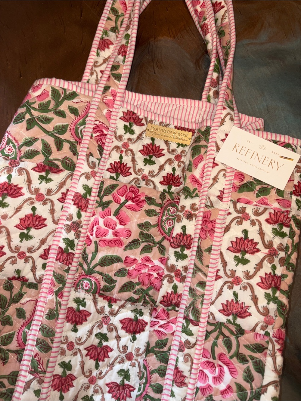 Franklin & Rose Floral Patchwork Tote Bag NWT